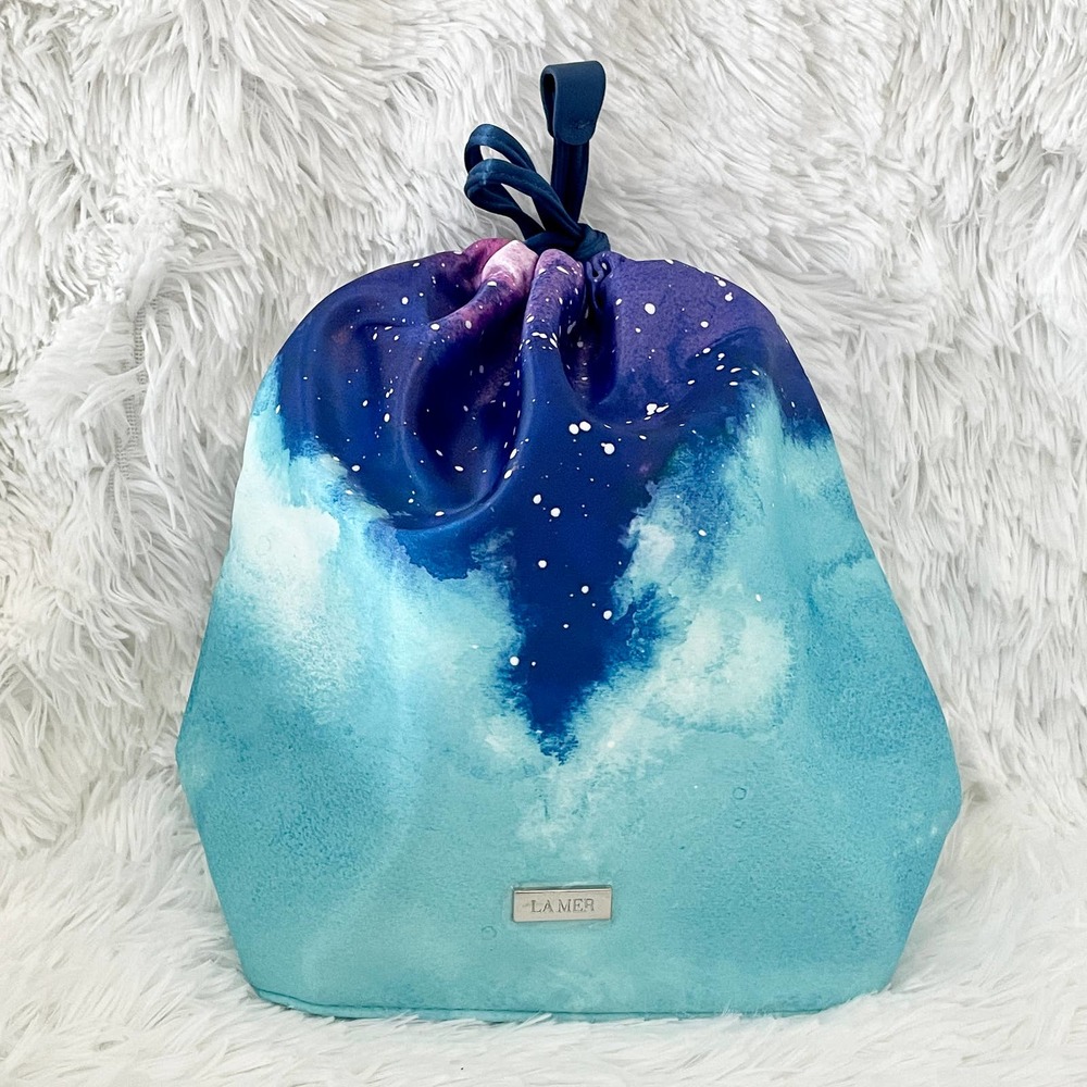 NWT La Mer Satin Galaxy Drawstring Pouch